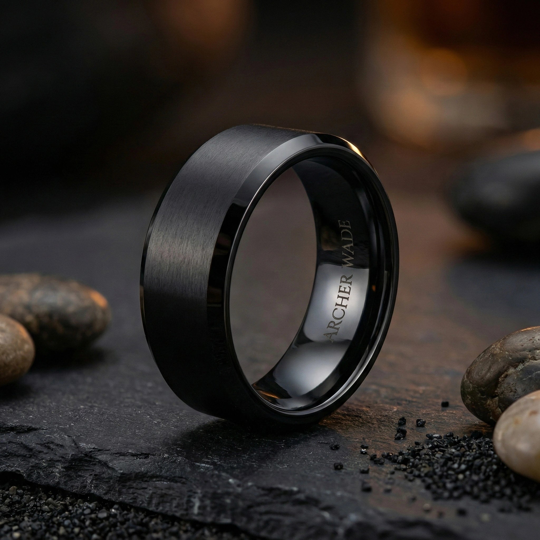 The Nightfall Band - Tungsten with Black Plate (Alternative Design)