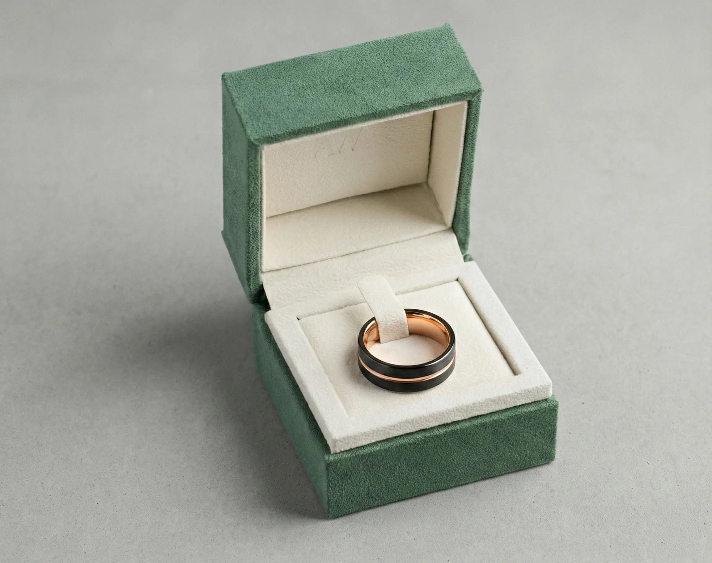 The Axis Band - Tungsten with Black & Rose Plate