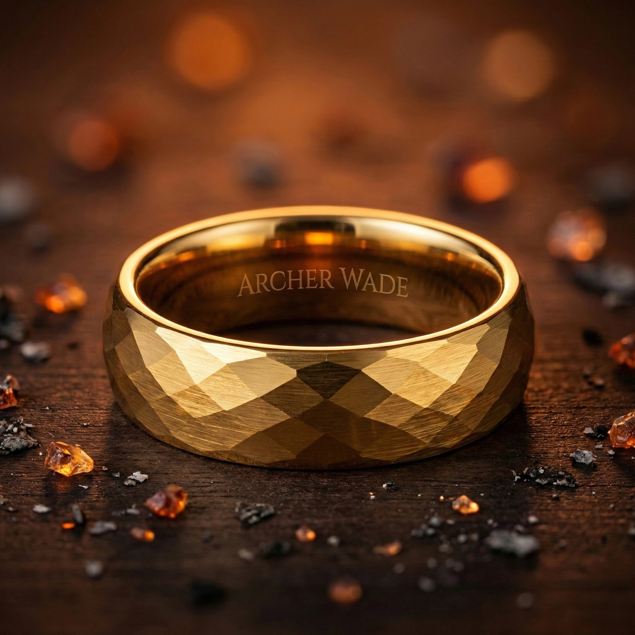 The Ember Band - Tungsten with Gold Plate